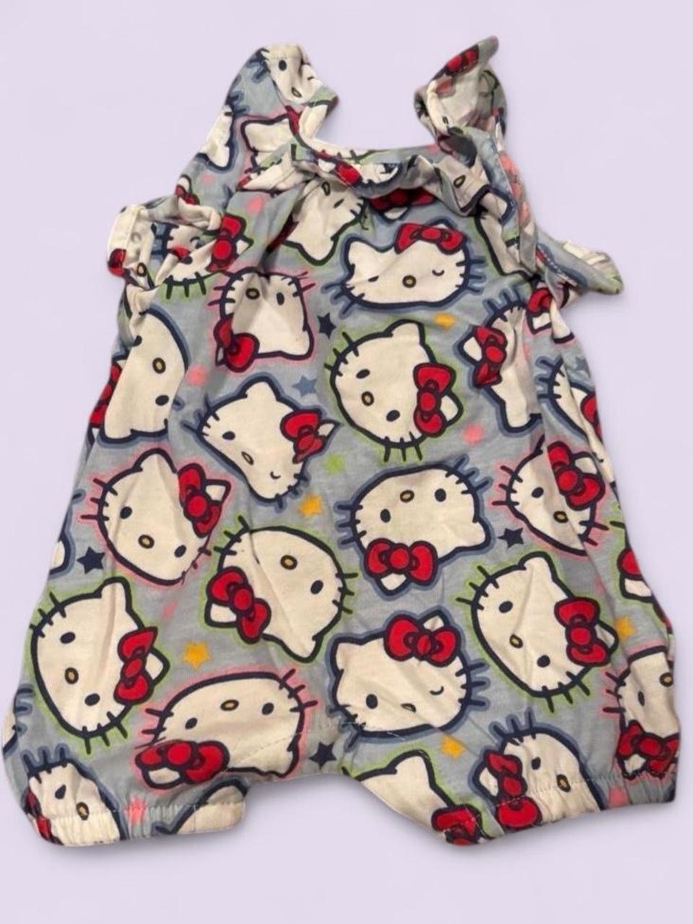 Sanrio Hello Kitty Blue and White Patterned Baby Romper